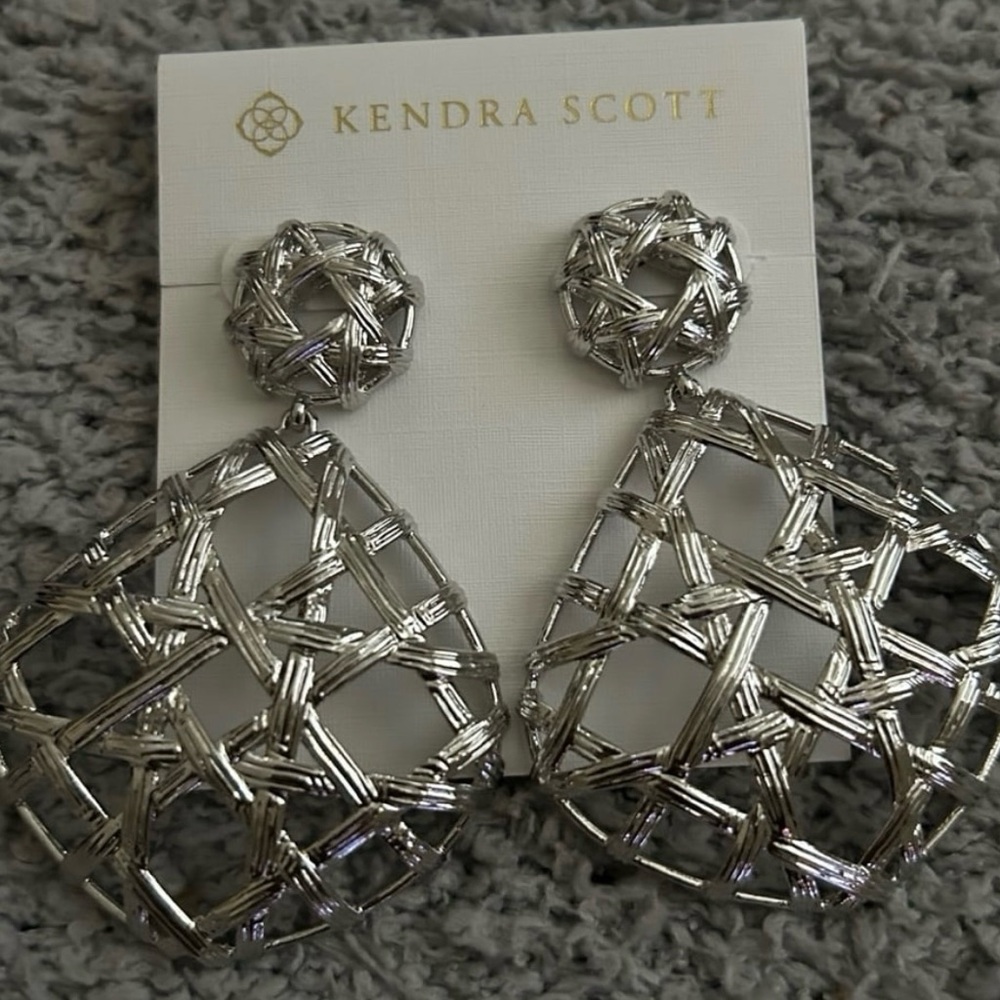 Kendra Scott Silver Statement Earrings